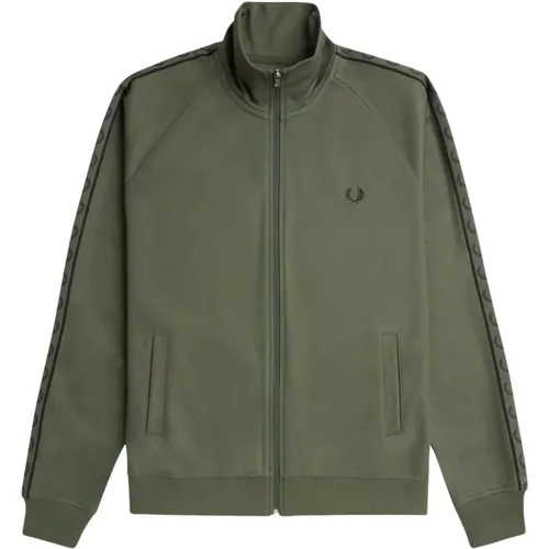 Zip-throughs, male, , Size: S Contrast Ribbon Tracktop - Fred Perry - Modalova