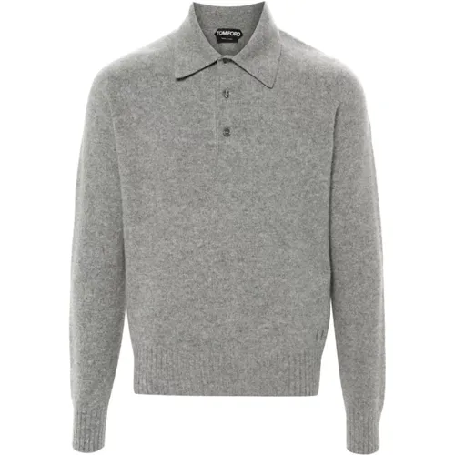 V-neck Knitwear, male, , Size: XL Grey Sweater Collection - Tom Ford - Modalova