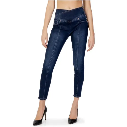 Blaue Abgetragene Effekt Jeans , Damen, Größe: W32 - Gaudi - Modalova