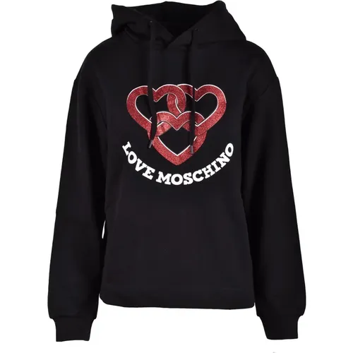 Schwarzer Sweatshirt für Frauen , Damen, Größe: 2XS - Love Moschino - Modalova