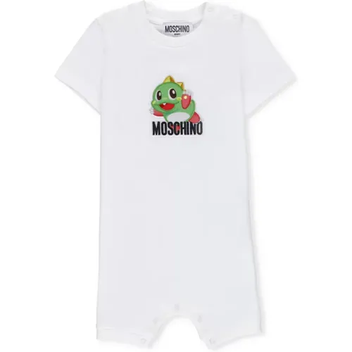 Weiße Baby Dragon Patch Kleid - Moschino - Modalova