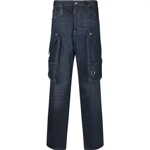 Blaue Slim Fit Jeans , Damen, Größe: 3XS - Dsquared2 - Modalova