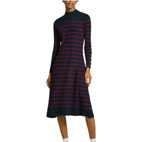 Striped Midi Dress with Button Detail , female, Sizes: S, M, XS, L - Pepe Jeans - Modalova