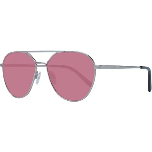 Silver Unisex Aviator Sunglasses , unisex, Sizes: ONE SIZE - Serengeti - Modalova