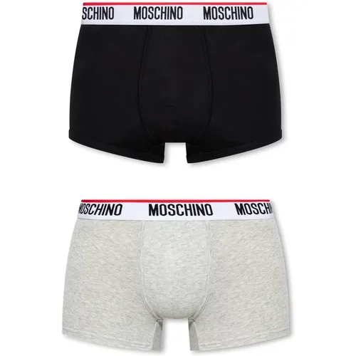 Bottoms, male, , Size: XS Branded boxers 2-pack - Moschino - Modalova