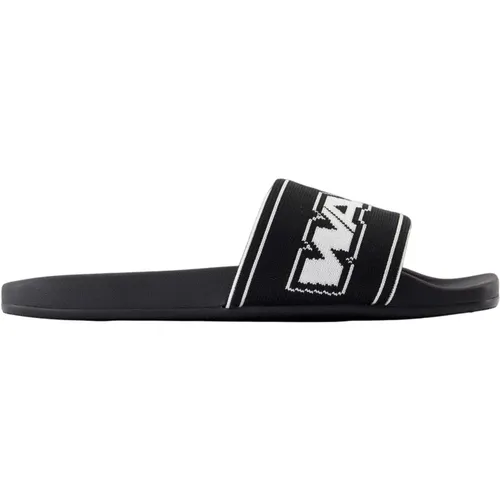 Sliders, female, , Size: 9 US Webbing Pool Slides - Coated Canvas - alexander wang - Modalova