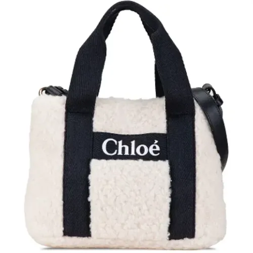 Pre-owned Tote Bags, female, , Size: ONE SIZE Pre-owned Canvas handbags - Chloé Pre-owned - Modalova