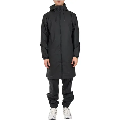 Lange isolierte Jacke mit Reißverschluss , Herren, Größe: XL - Rains - Modalova