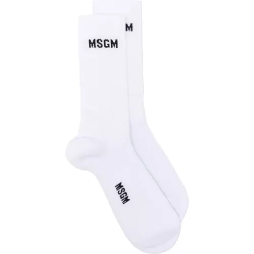 Socks, male, , Size: ONE SIZE Ribbed Ankles Underwear - Msgm - Modalova