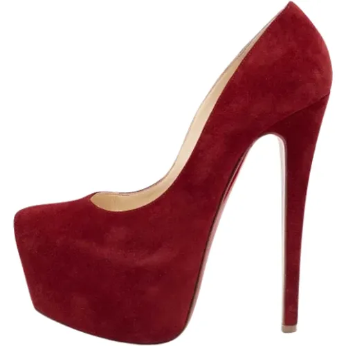 Pre-owned Suede heels , female, Sizes: 3 1/2 UK - Christian Louboutin Pre-owned - Modalova