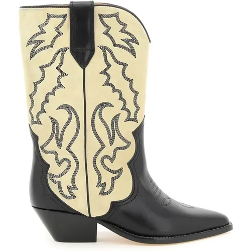 Duerto Bicolour Embroidered Boots , female, Sizes: 5 UK, 8 UK - Isabel marant - Modalova