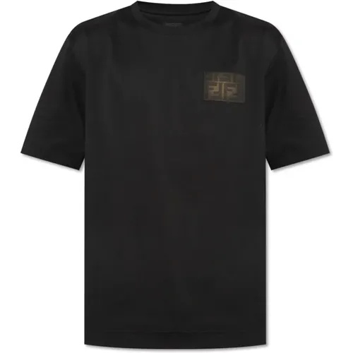 Gepatchtes T-Shirt , Herren, Größe: M - Fendi - Modalova