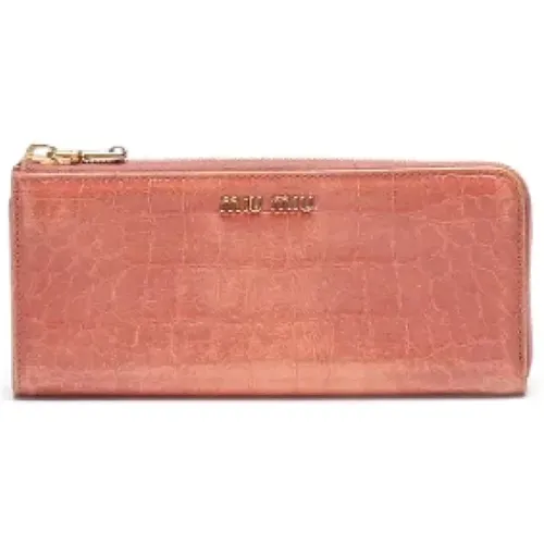 Pre-owned Leather wallets , female, Sizes: ONE SIZE - Miu Miu Pre-owned - Modalova