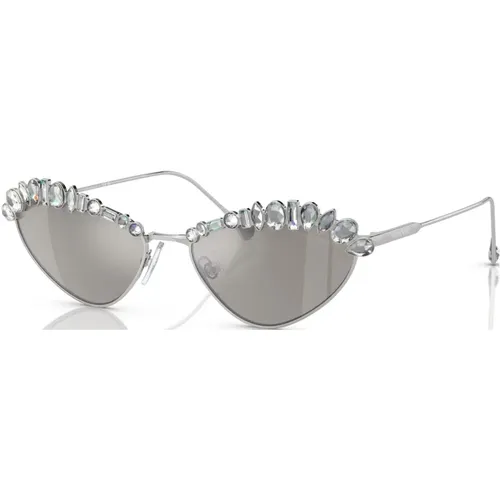 Silver Sunglasses for Everyday Use , female, Sizes: 55 MM - Swarovski - Modalova