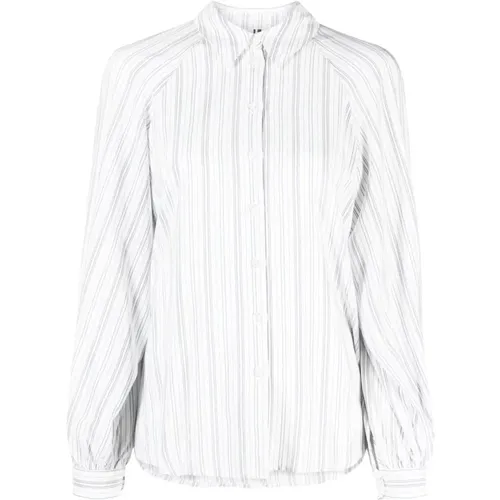 Viscose stripe raglan shirt , female, Sizes: L, S, XS, M - Tommy Hilfiger - Modalova
