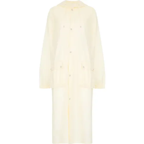 Rain Jackets, female, , Size: XS Rubberized Cotton Hooded Parka Jacket - Maison Margiela - Modalova