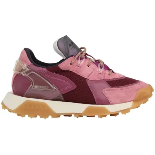 Rose Orchid Sneakers with Red Details , female, Sizes: 6 UK - RUN OF - Modalova