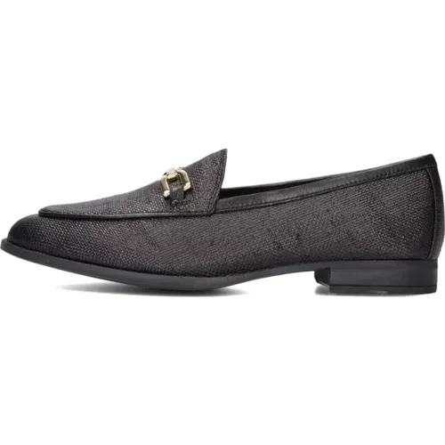 Schwarzer Loafer Dalcy mit Gold Detail , Damen, Größe: 38 EU - Unisa - Modalova