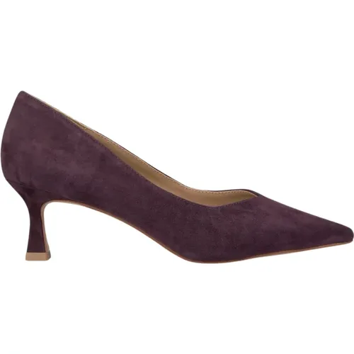 Pointed Toe Mid-Heeled Leather Shoe , female, Sizes: 5 UK - Alma en Pena - Modalova