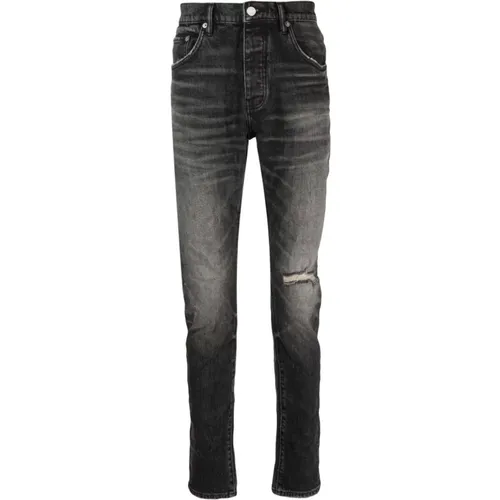 Schwarze Jeans - Stilvolles Modell,Schwarze Dirty Fade Jeans - Purple Brand - Modalova