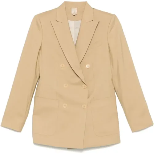 Blazers, female, , Size: S Double-Breasted Jacket with Pockets - Max Mara - Modalova