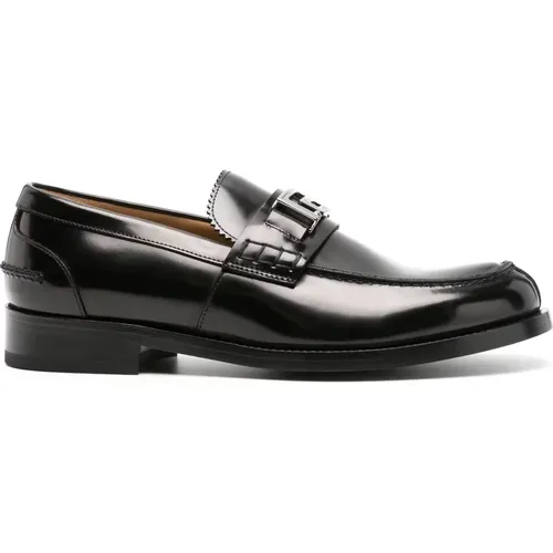 Loafers, male, , Size: 8 US Flat Shoes Greca Hardware - Versace - Modalova