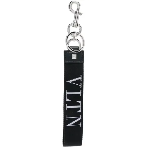 Keyrings, male, , Size: ONE SIZE Logo Keychain with Clasp - Valentino Garavani - Modalova