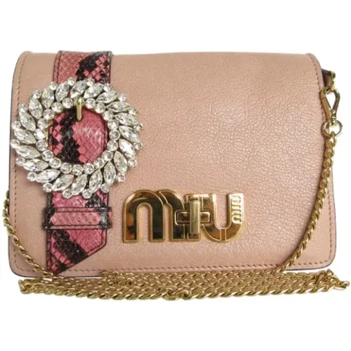 Pre-owned Leather shoulder-bags , female, Sizes: ONE SIZE - Miu Miu Pre-owned - Modalova