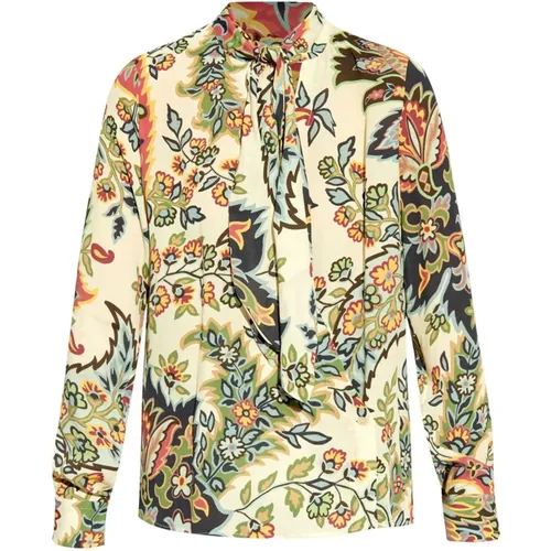 Botanisches Print Beige Bluse , Damen, Größe: S - ETRO - Modalova