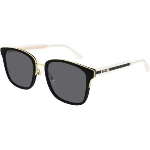 Crystal Grey Sunglasses , unisex, Sizes: 55 MM - Gucci - Modalova