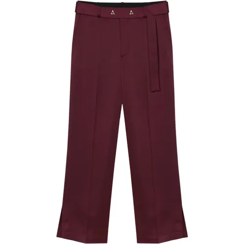 Satin Ankle Pants mit A-Motif Knöpfen , Damen, Größe: M - Aeron - Modalova