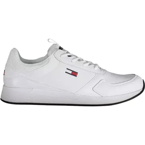 Weißer Polyester Sneaker , Herren, Größe: 40 EU - Tommy Hilfiger - Modalova