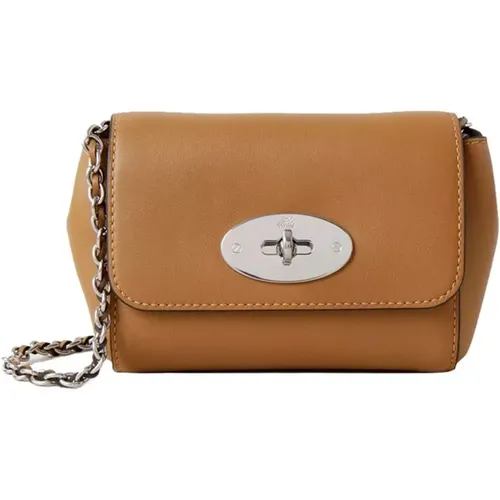 Micro Lily Teak Leather Handbag , female, Sizes: ONE SIZE - Mulberry - Modalova