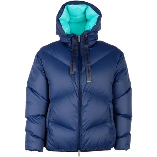 Elegante Blaue Daunen-Pufferjacke - Centogrammi - Modalova