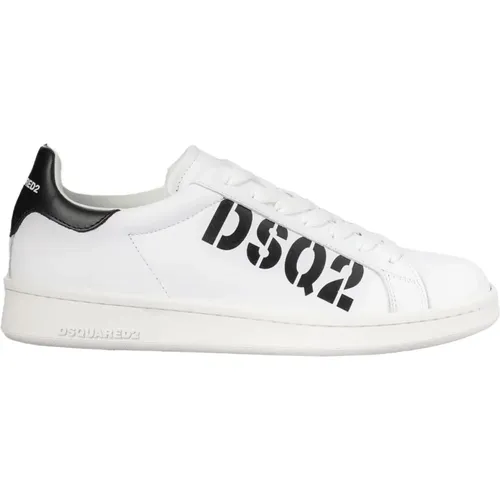 Sneakers, female, , Size: 8 US Leather Logo Sneakers - Dsquared2 - Modalova