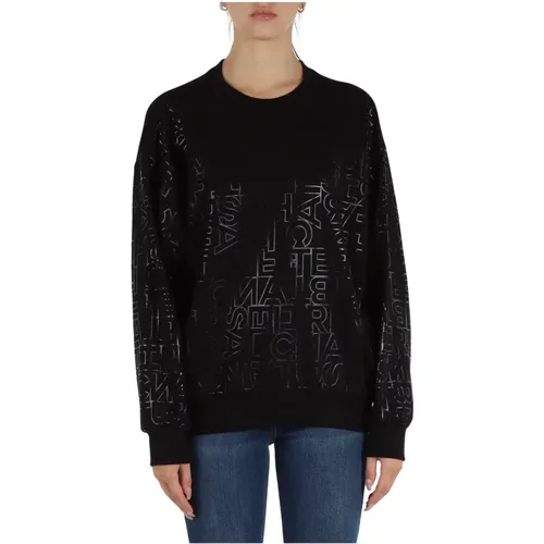 Logo-Print Baumwoll-Sweatshirt , Damen, Größe: S - Elisabetta Franchi - Modalova