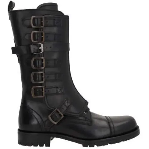 Leather Anfibio Boots , male, Sizes: 8 UK - Dolce & Gabbana - Modalova