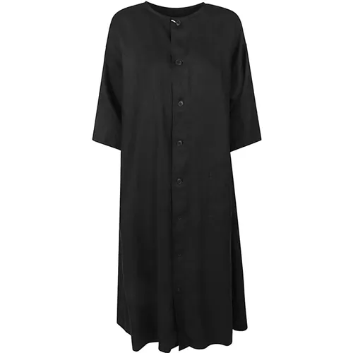 Schwarzes Leinenhemdkleid , Damen, Größe: S - Sarahwear - Modalova