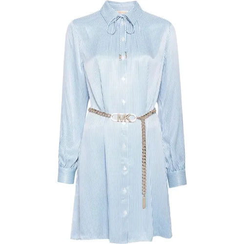 Klares Blaues Chain Shirtdress , Damen, Größe: S - Michael Kors - Modalova