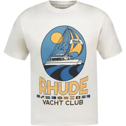 Yacht Club T-Shirt - Baumwolle - Weiß , Herren, Größe: L - Rhude - Modalova