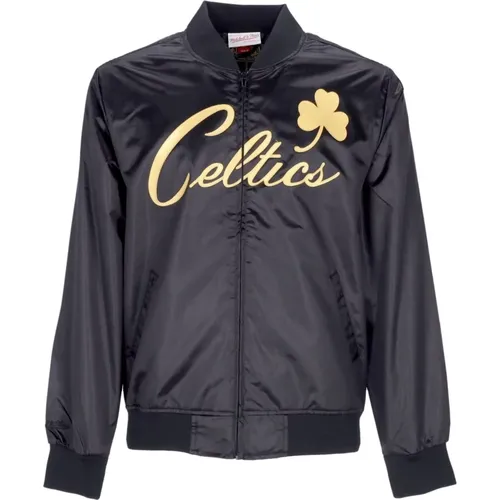 Boston Celtics Satin Jacket NBA , male, Sizes: XL, L - Mitchell & Ness - Modalova