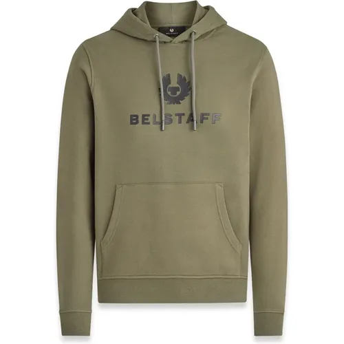 Hoodies, male, , Size: S Signature Hoodie - True Olive - Belstaff - Modalova