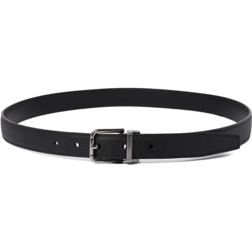 Belts, male, , Size: 95 CM Calfskin Roller Buckle Belt - Dolce & Gabbana - Modalova