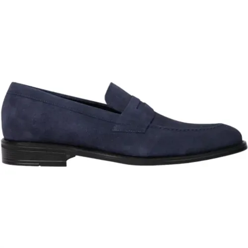 Marineblaue Wildleder Loafers Klassisches Design , Herren, Größe: 44 EU - Paul Smith - Modalova