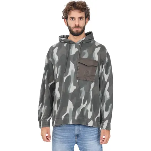 Grüner Camo Hoodie Pullover - Armani Exchange - Modalova