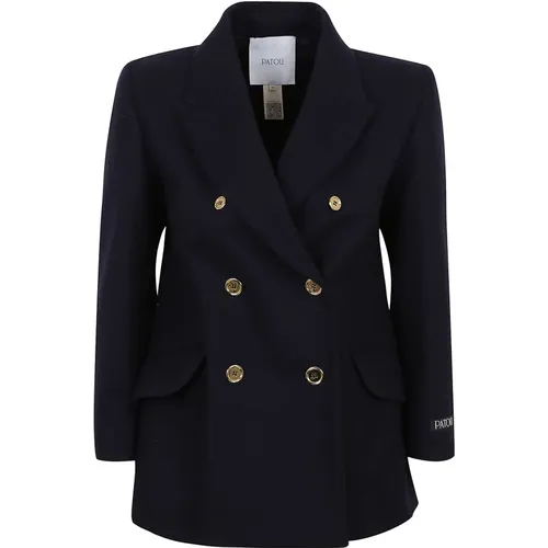 Navy Double Breasted Jacket , female, Sizes: S - Patou - Modalova