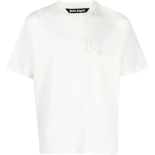 Monogram Slim T-Shirt , Herren, Größe: L - Palm Angels - Modalova