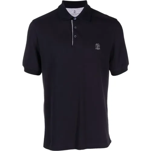 Polo Shirt with Logo Print , male, Sizes: XL, 2XL, L, M, S - BRUNELLO CUCINELLI - Modalova