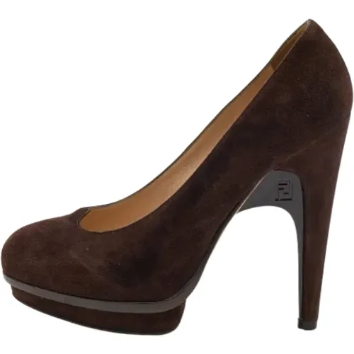 Pre-owned Suede heels , female, Sizes: 5 1/2 UK - Fendi Vintage - Modalova