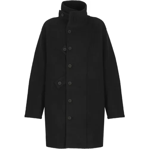 Schwarzer Wollmantel für Männer - Yohji Yamamoto - Modalova